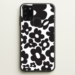 Black Flowers - Trippy Patterns  - Trippy Patterns Phone Case for Galaxy A21s