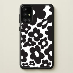 Black Flowers - Trippy Patterns  - Trippy Patterns Phone Case for Galaxy A71