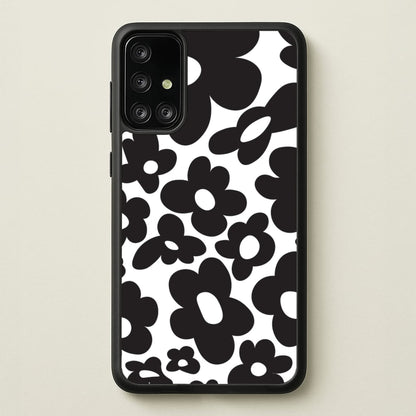 Black Flowers - Trippy Patterns  - Trippy Patterns Phone Case for Galaxy A71