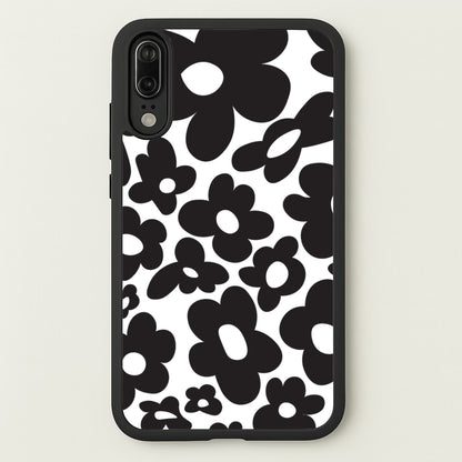 Black Flowers - Trippy Patterns  - Trippy Patterns Phone Case for Huawei P20