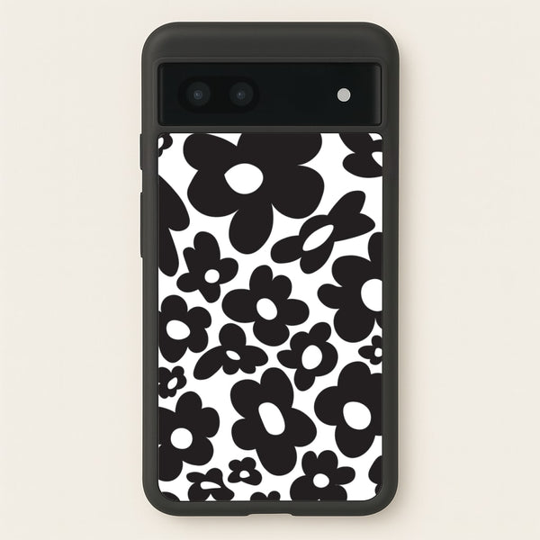Black Flowers - Trippy Patterns  - Trippy Patterns Phone Case for Google Pixel 6a