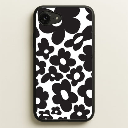 Black Flowers - Trippy Patterns  - Trippy Patterns Phone Case for iPhone 16e