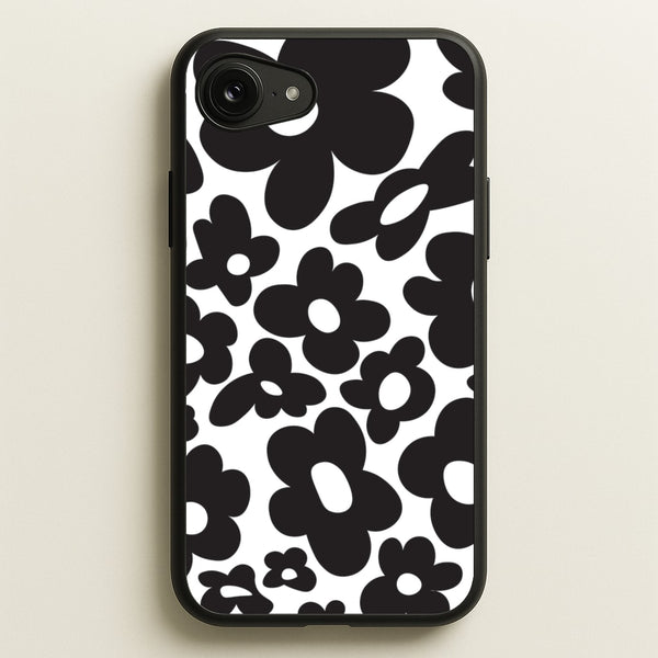 Black Flowers - Trippy Patterns  - Trippy Patterns Phone Case for iPhone 16e