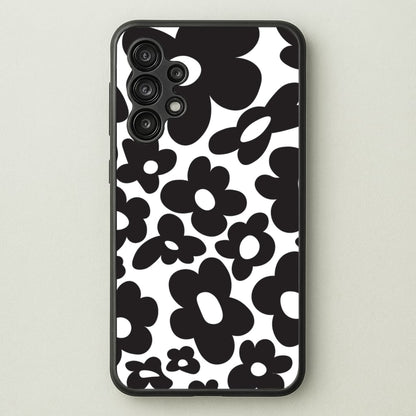 Black Flowers - Trippy Patterns  - Trippy Patterns Phone Case for Galaxy A13