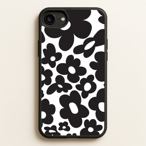 Black Flowers - Trippy Patterns  - Trippy Patterns Phone Case for iPhone 6 / 7 / 8 / SE