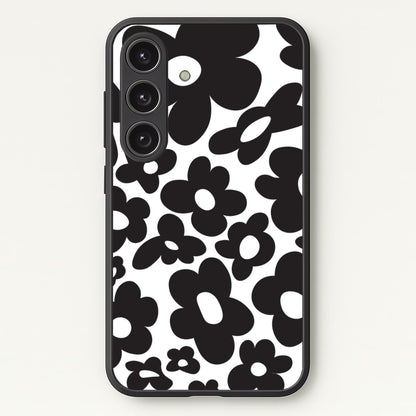 Black Flowers - Trippy Patterns  - Trippy Patterns Phone Case for Galaxy S24FE