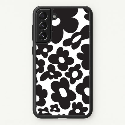 Black Flowers - Trippy Patterns  - Trippy Patterns Phone Case for Galaxy S22 Plus