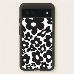 Black Flowers - Trippy Patterns  - Trippy Patterns Phone Case for Google Pixel 6