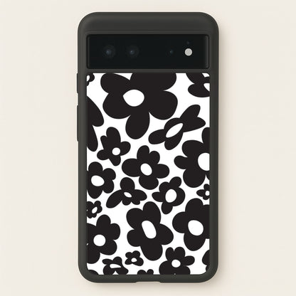 Black Flowers - Trippy Patterns  - Trippy Patterns Phone Case for Google Pixel 6