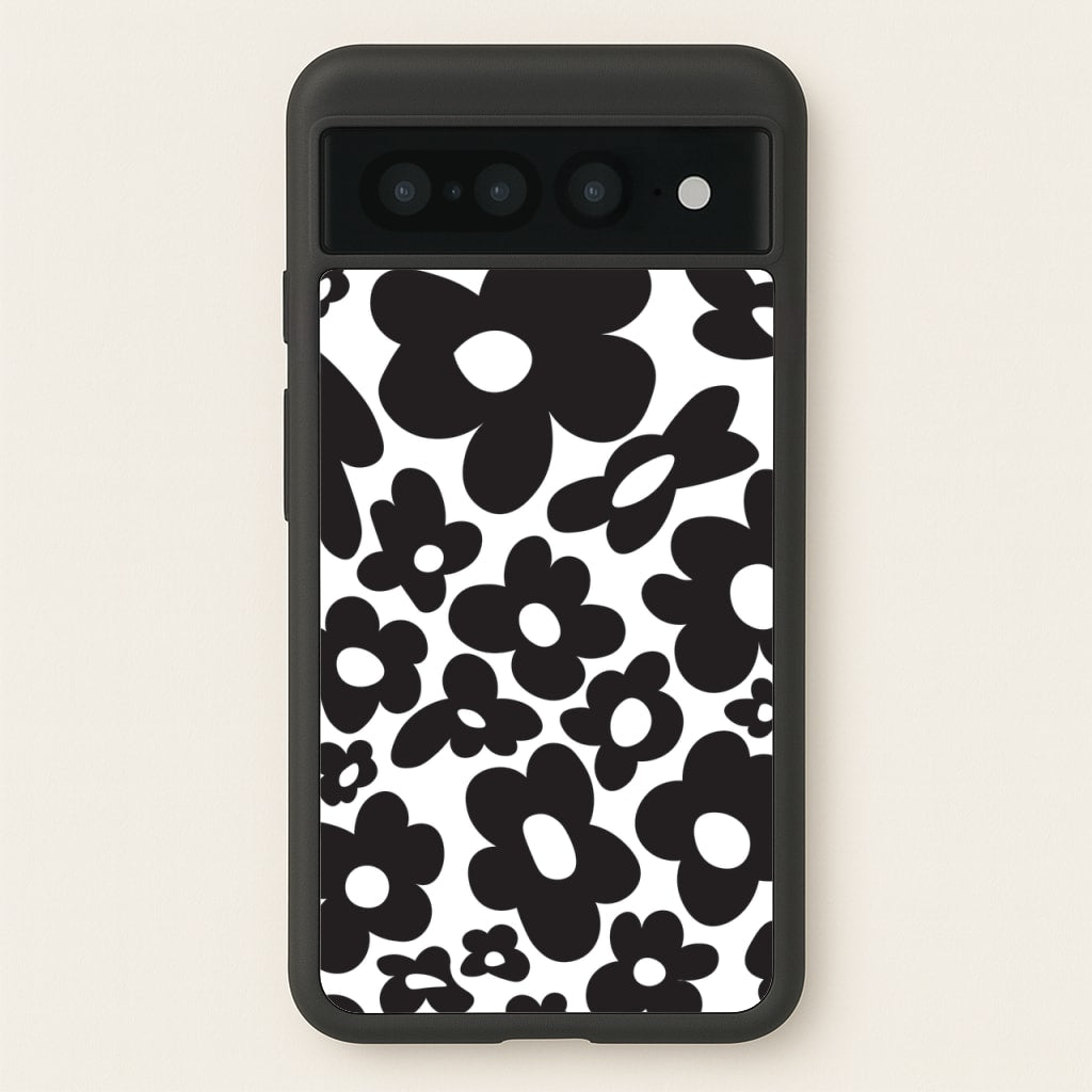 Black Flowers - Trippy Patterns  - Trippy Patterns Phone Case for Google Pixel 7 Pro