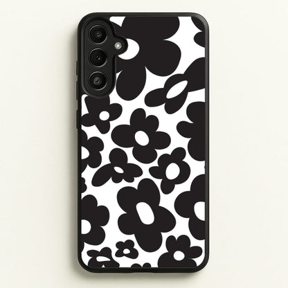 Black Flowers - Trippy Patterns  - Trippy Patterns Phone Case for Galaxy A36