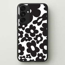 Black Flowers - Trippy Patterns  - Trippy Patterns Phone Case for Galaxy A35