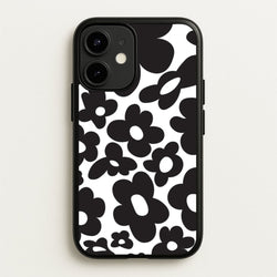 Black Flowers - Trippy Patterns  - Trippy Patterns Phone Case for iPhone 12 / 12 Pro