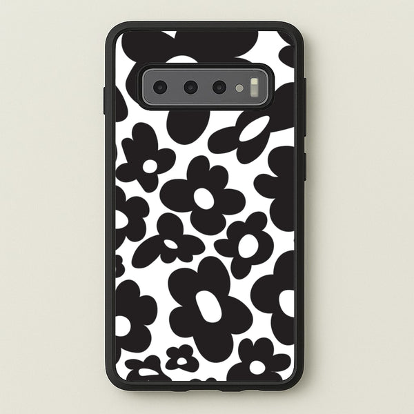 Black Flowers - Trippy Patterns  - Trippy Patterns Phone Case for Galaxy S10