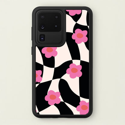 Checkboard Flowers - Trippy Patterns  - Trippy Patterns Phone Case for Galaxy S20 Ultra