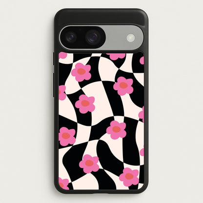 Checkboard Flowers - Trippy Patterns  - Trippy Patterns Phone Case for Google Pixel 9 / 9 Pro