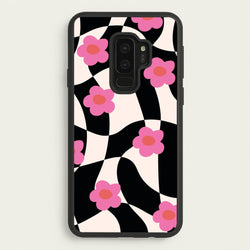 Checkboard Flowers - Trippy Patterns  - Trippy Patterns Phone Case for Galaxy S9 Plus