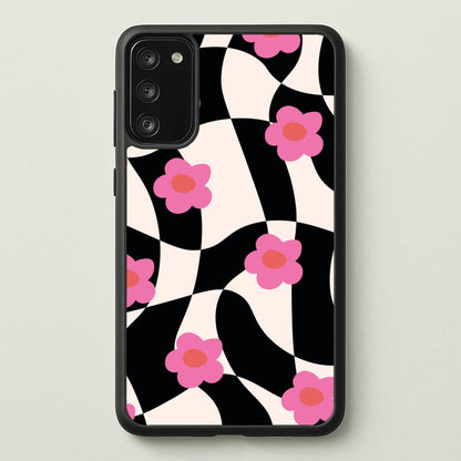Checkboard Flowers - Trippy Patterns  - Trippy Patterns Phone Case for Galaxy S20