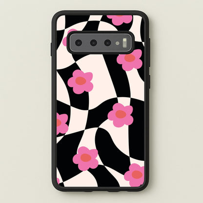 Checkboard Flowers - Trippy Patterns  - Trippy Patterns Phone Case for Galaxy S10