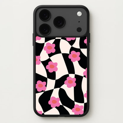 Checkboard Flowers - Trippy Patterns Phone Case for iPhone 17 Pro Max