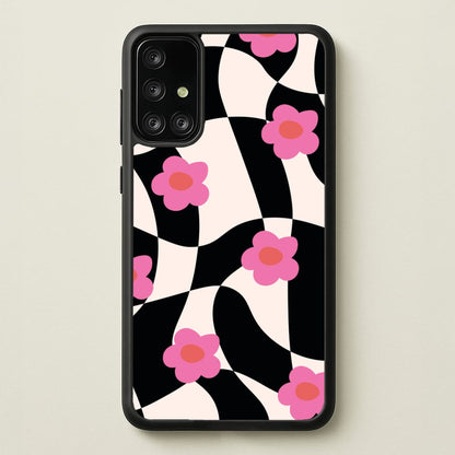 Checkboard Flowers - Trippy Patterns  - Trippy Patterns Phone Case for Galaxy A71