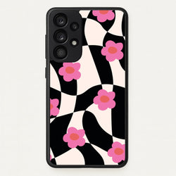 Checkboard Flowers - Trippy Patterns  - Trippy Patterns Phone Case for Galaxy A53
