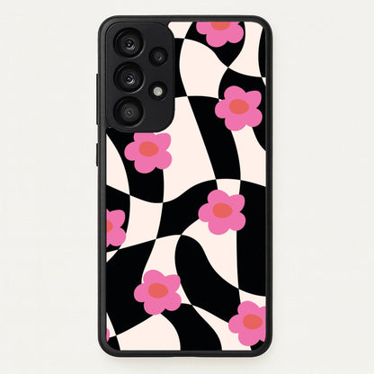 Checkboard Flowers - Trippy Patterns  - Trippy Patterns Phone Case for Galaxy A53