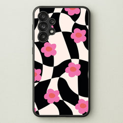 Checkboard Flowers - Trippy Patterns  - Trippy Patterns Phone Case for Galaxy A13