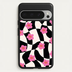 Checkboard Flowers - Trippy Patterns  - Trippy Patterns Phone Case for Google Pixel 9 Pro XL