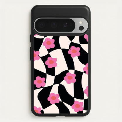 Checkboard Flowers - Trippy Patterns  - Trippy Patterns Phone Case for Google Pixel 9 Pro XL