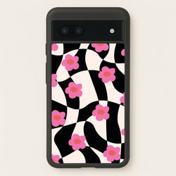 Checkboard Flowers - Trippy Patterns  - Trippy Patterns Phone Case for Google Pixel 7a