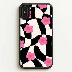 Checkboard Flowers - Trippy Patterns  - Trippy Patterns Phone Case for iPhone XS Max