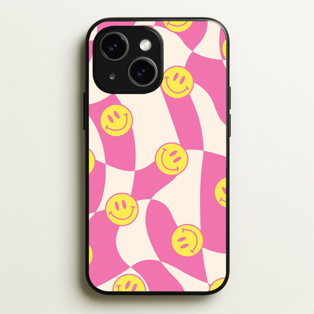 Smiley Checkboard - Trippy Patterns  - Trippy Patterns Phone Case for iPhone 14 Plus