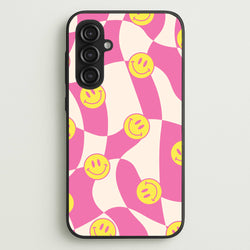 Smiley Checkboard - Trippy Patterns  - Trippy Patterns Phone Case for Galaxy S23FE
