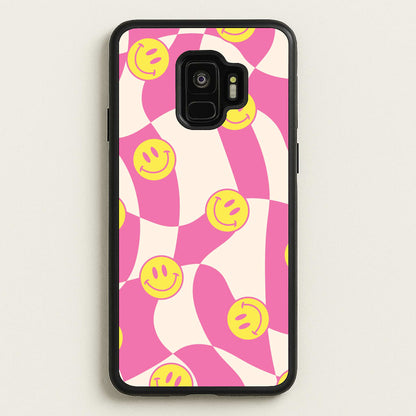 Smiley Checkboard - Trippy Patterns  - Trippy Patterns Phone Case for Galaxy S9