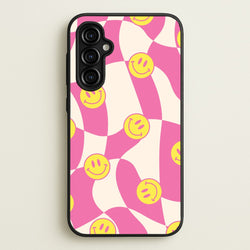 Smiley Checkboard - Trippy Patterns  - Trippy Patterns Phone Case for Galaxy A54