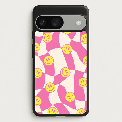 Smiley Checkboard - Trippy Patterns  - Trippy Patterns Phone Case for Google Pixel 9 / 9 Pro