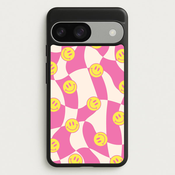 Smiley Checkboard - Trippy Patterns  - Trippy Patterns Phone Case for Google Pixel 9 / 9 Pro