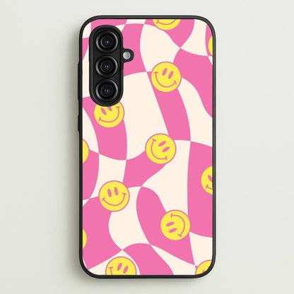 Smiley Checkboard - Trippy Patterns  - Trippy Patterns Phone Case for Galaxy A16