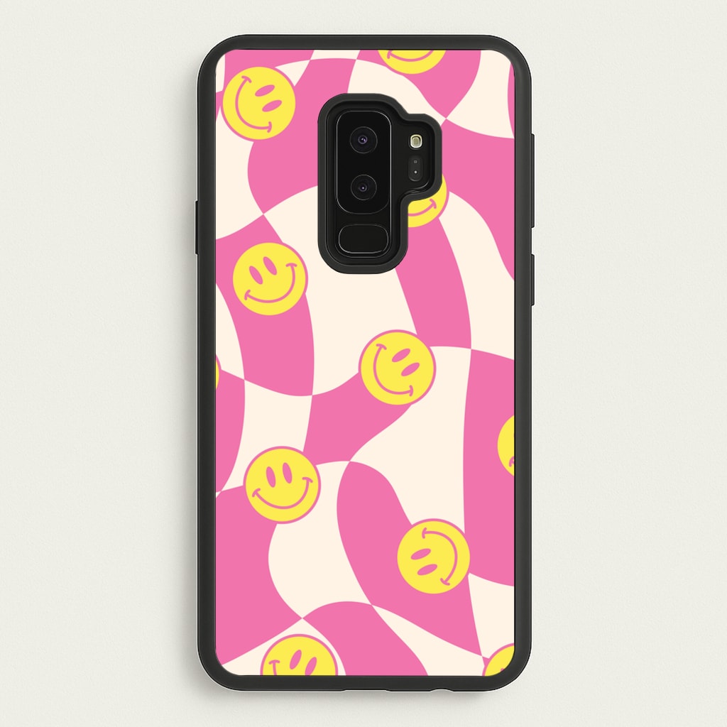 Smiley Checkboard - Trippy Patterns  - Trippy Patterns Phone Case for Galaxy S9 Plus