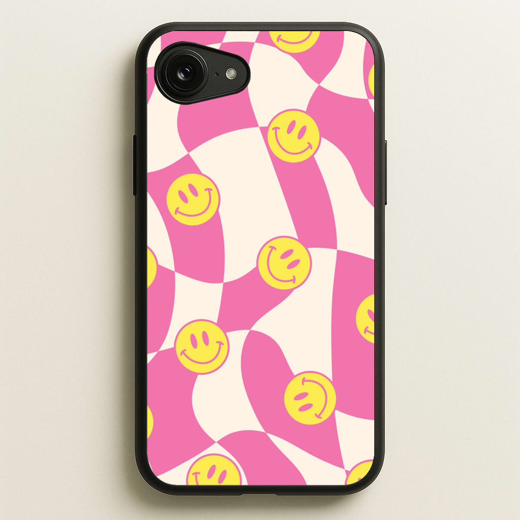 Smiley Checkboard - Trippy Patterns  - Trippy Patterns Phone Case for iPhone 16e