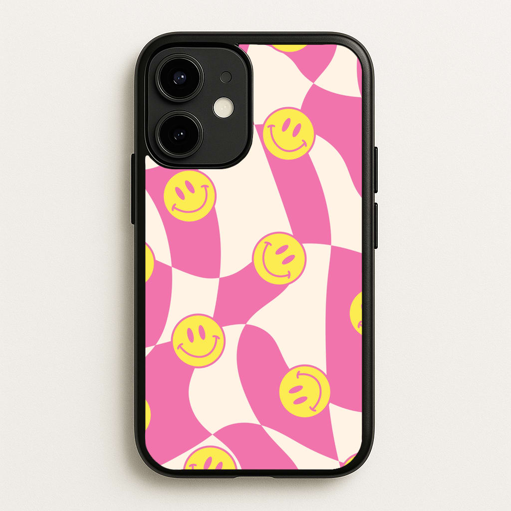 Smiley Checkboard - Trippy Patterns  - Trippy Patterns Phone Case for iPhone 12 / 12 Pro