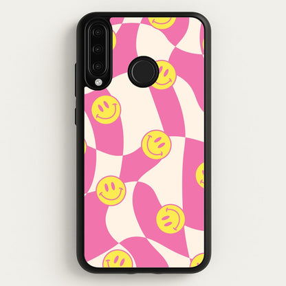Smiley Checkboard - Trippy Patterns  - Trippy Patterns Phone Case for Huawei P30 Lite