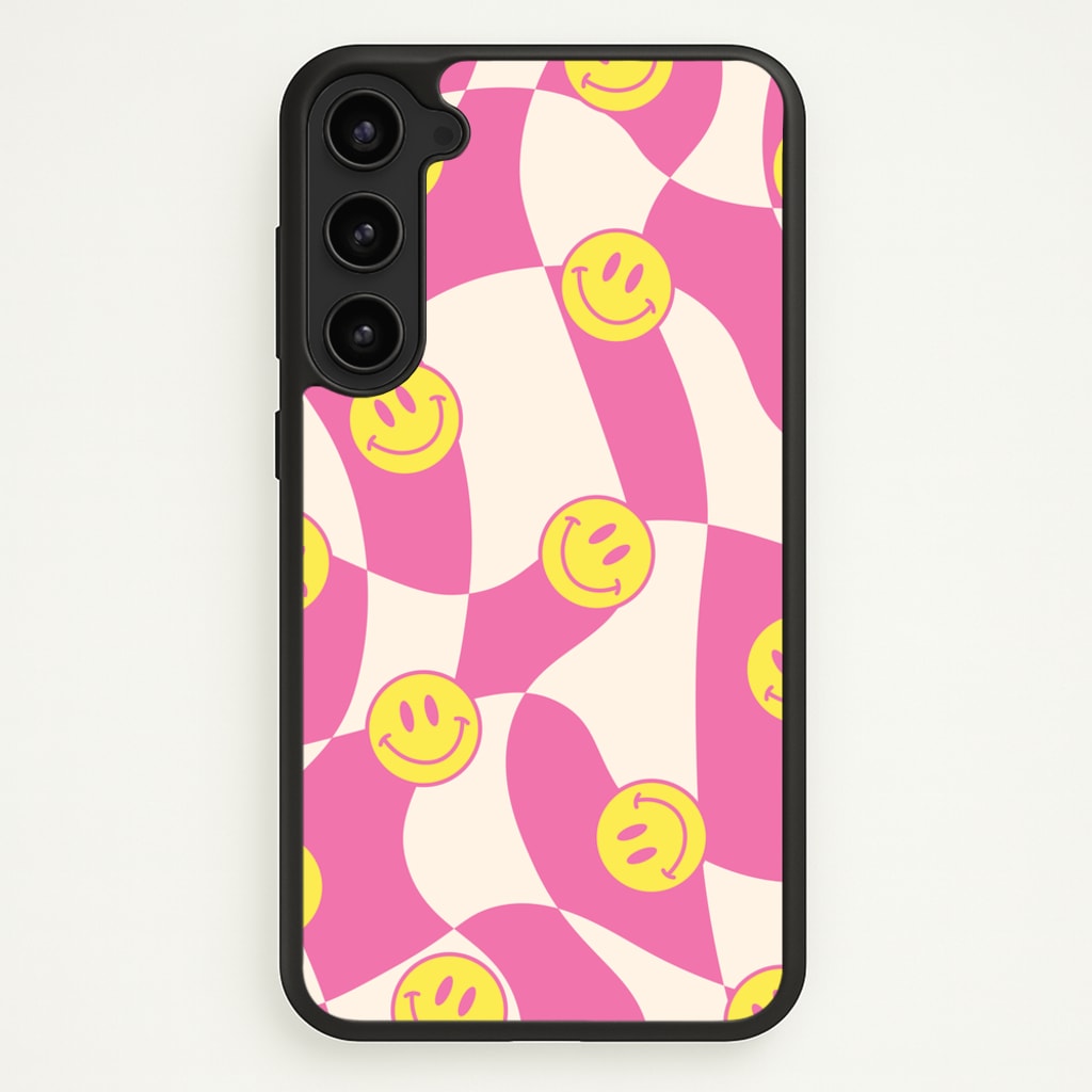 Smiley Checkboard - Trippy Patterns  - Trippy Patterns Phone Case for Galaxy S23