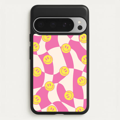 Smiley Checkboard - Trippy Patterns  - Trippy Patterns Phone Case for Google Pixel 9 Pro XL