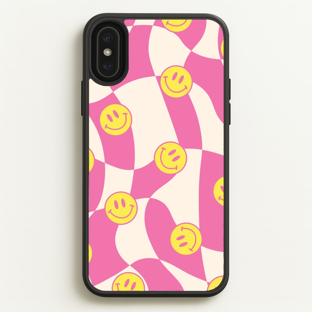 Smiley Checkboard - Trippy Patterns  - Trippy Patterns Phone Case for iPhone XS Max