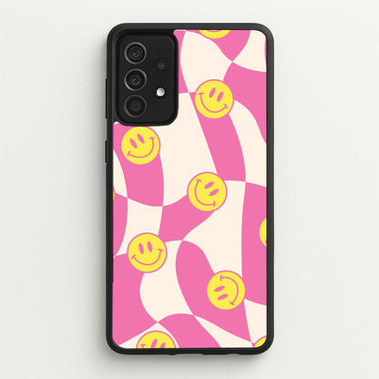 Smiley Checkboard - Trippy Patterns  - Trippy Patterns Phone Case for Galaxy A52 / A52s