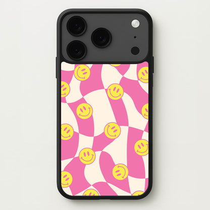 Smiley Checkboard - Trippy Patterns Phone Case for iPhone 17 Pro