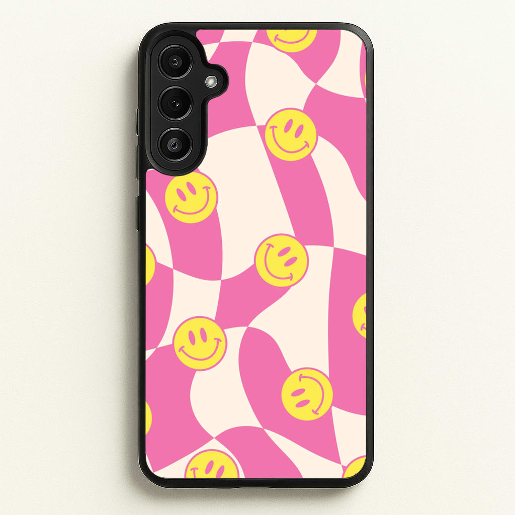Smiley Checkboard - Trippy Patterns  - Trippy Patterns Phone Case for Galaxy A34