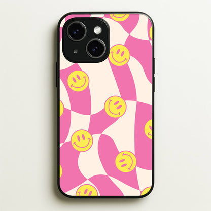 Smiley Checkboard - Trippy Patterns  - Trippy Patterns Phone Case for iPhone 15 Plus